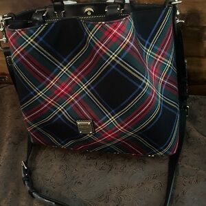 NWT Dooney & Bourke Large Flynn.  Black Tartan.
